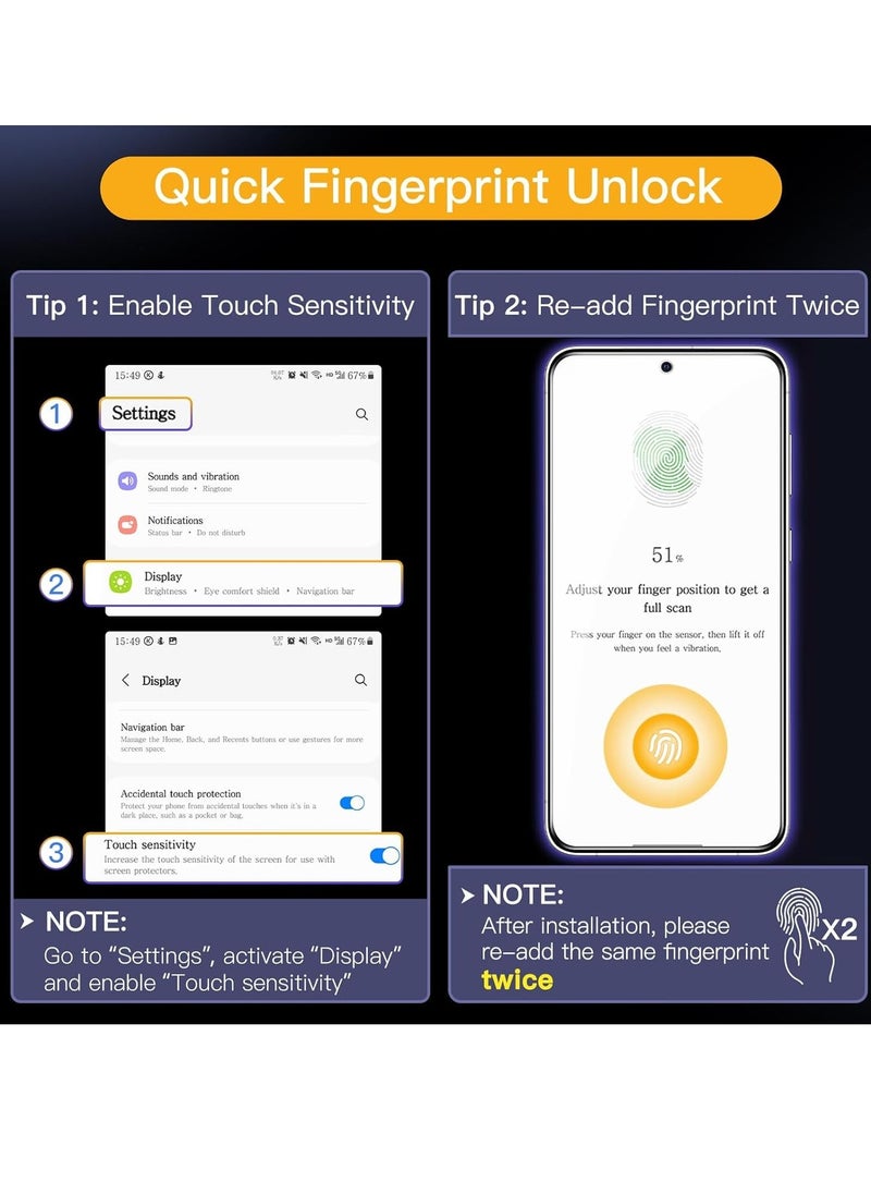 Raxoom 5 in 1 Case for Samsung Galaxy S24 5G with 2-Pack Each Tempered Glass Screen Protector and Camera Lens Protector, Non-Yellowing Shockproof Bumper Phone Cover (Clear) - Image 3