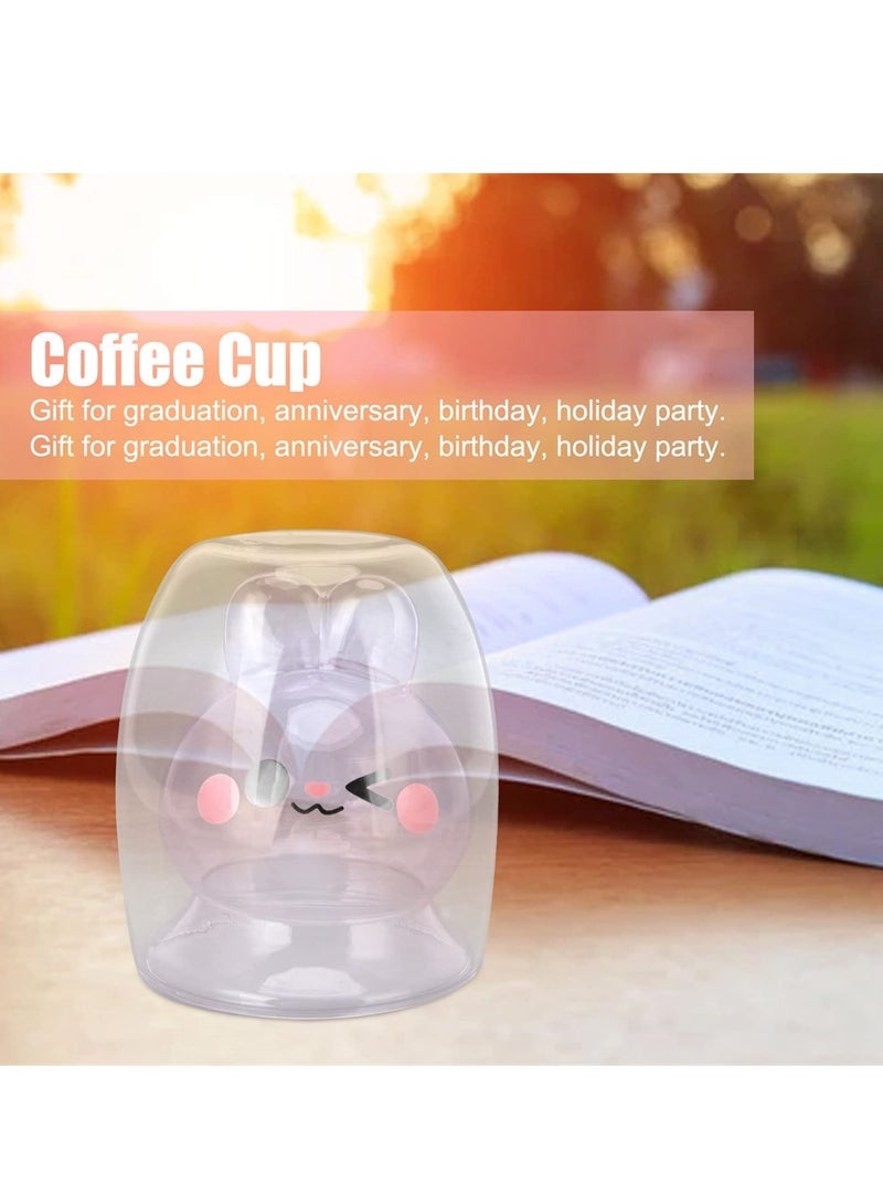 SYOSI Cute Glass Mugs, Rabbit Glass Coffee Mugs Double Walled Glass Tea Cups, Insulated Glasses Espresso Cup, Funny Gifts For Boys And Girls  - Image 3