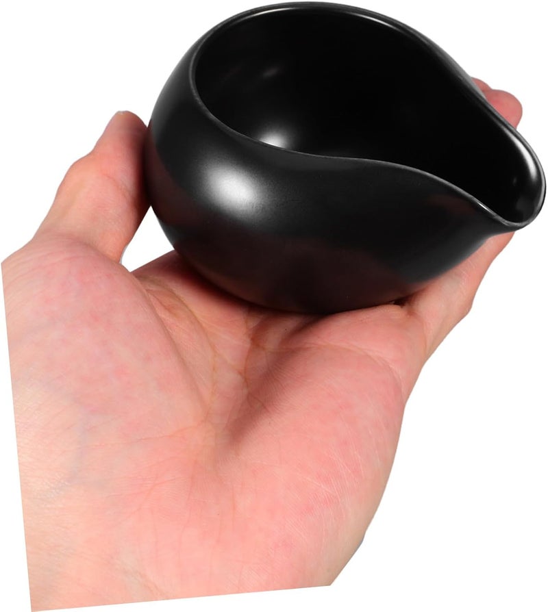 3pcs Ceramic Sauce Pitcher Set Small Milk Gravy Cup with Black round Spout Creamer Dispenser for Kitchen Dining and Beverage Use - Image 4
