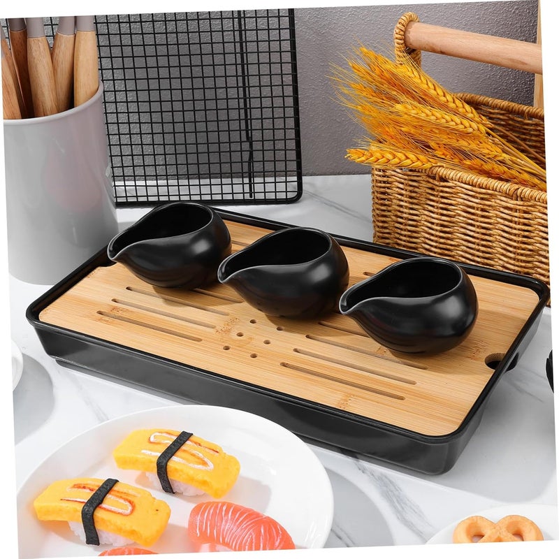 3pcs Ceramic Sauce Pitcher Set Small Milk Gravy Cup with Black round Spout Creamer Dispenser for Kitchen Dining and Beverage Use - Image 5