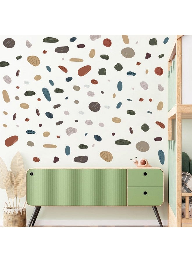 MEFOSS Colorful Pebble Wall Decals Boho Style Polka Dots Wall Stickers Peel and Stick Dot Wall Decals for Kids Bedroom Playroom Nursery Classroom Decorations - Image 2