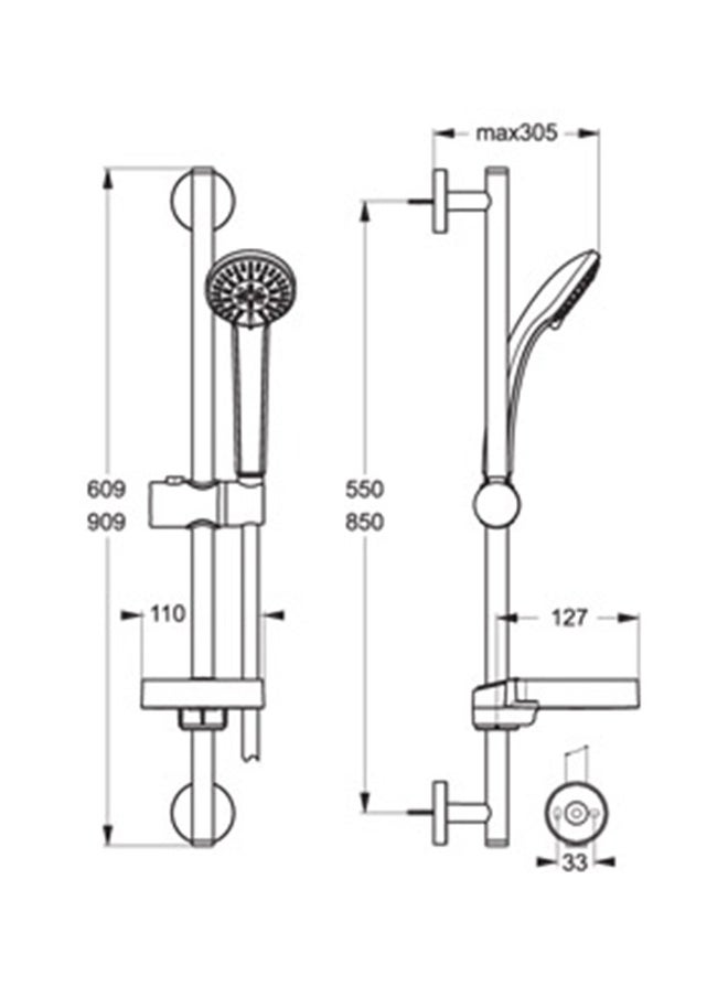 Ideal Standard - Aqua Shower Set L1 1 Function With Soap Holder And 1.75 M Hose Chrome 6045 - Image 1