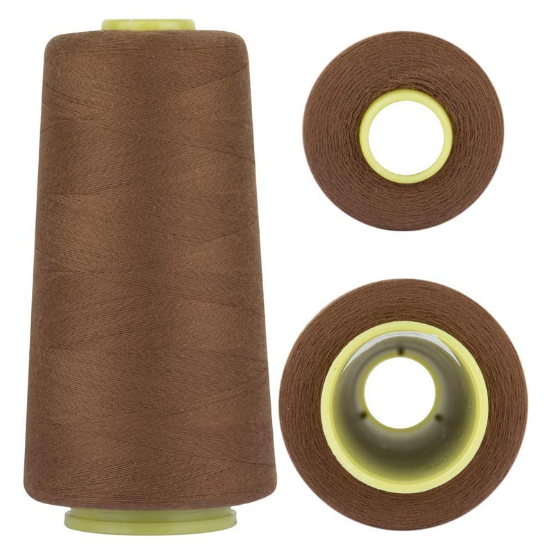 Diy Crafts India 999 Polyester Sewing Thread Spools Yarn, 40/2 Connecting Threads for Sewing Machine & Hand Works, 3000 Yards, Brown - Image 2