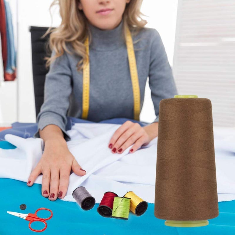 Diy Crafts India 999 Polyester Sewing Thread Spools Yarn, 40/2 Connecting Threads for Sewing Machine & Hand Works, 3000 Yards, Brown - Image 5