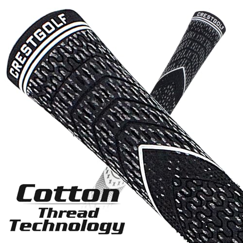 Crestgolf Golf GripsStandard MultiCompound Hybrid Golf Club Grips AllWeather Control Thread Technology Rubber13 GripsWhite standard - Image 3