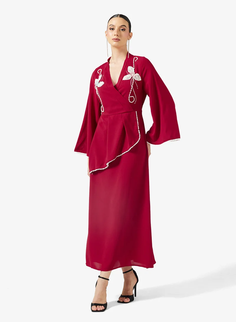Embroidered A-line Dress