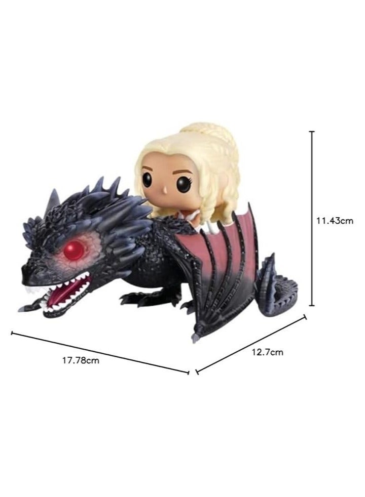 بوب جيم اوف ثرونز دروغون بوب من الفينيل مع مجسم دينيريس والتنين دروغون لتزيين السيارة، اسود من مسلسل صراع العروش - Image 2