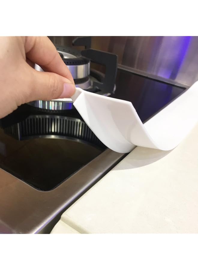 erorex Stove Counter Gap Cover Kitchen Silicone Oven Gap Filler – 25 Inches Countertop Strips Gap Guard Easy To Clean White - Image 1