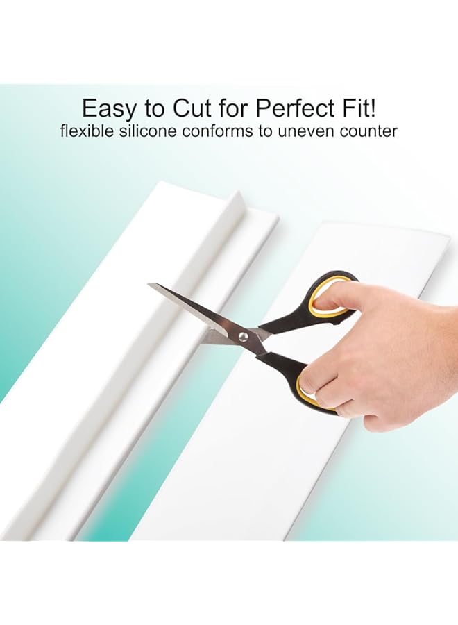 erorex Stove Counter Gap Cover Kitchen Silicone Oven Gap Filler – 25 Inches Countertop Strips Gap Guard Easy To Clean White - Image 5