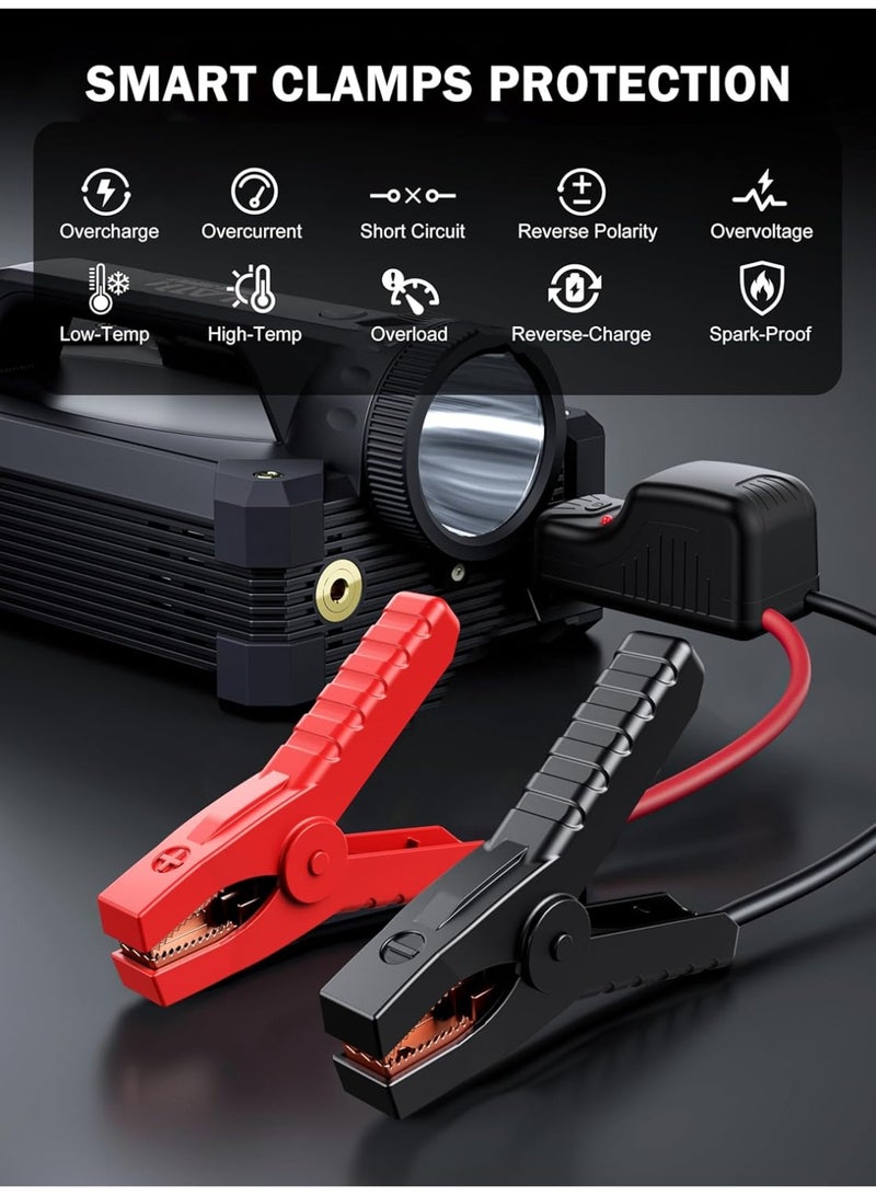 Jump Starter with Air Compressor 150PSI 65W Charger, 12V Car Battery Jumper Starter Pack Portable(10L Gas/8L Diesel), 103.6Wh Jump Box with LCD... - Image 2