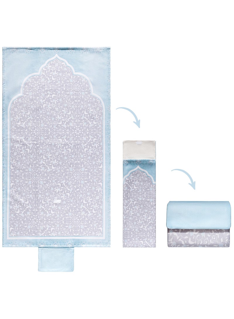 Urban rugs Sky Blue Floral Portable Sejadah - Image 4