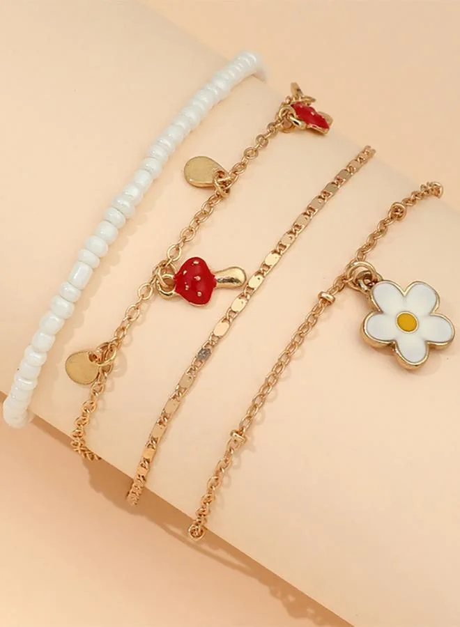 Styli Set of 4 - Flower Drop Assorted Anklet