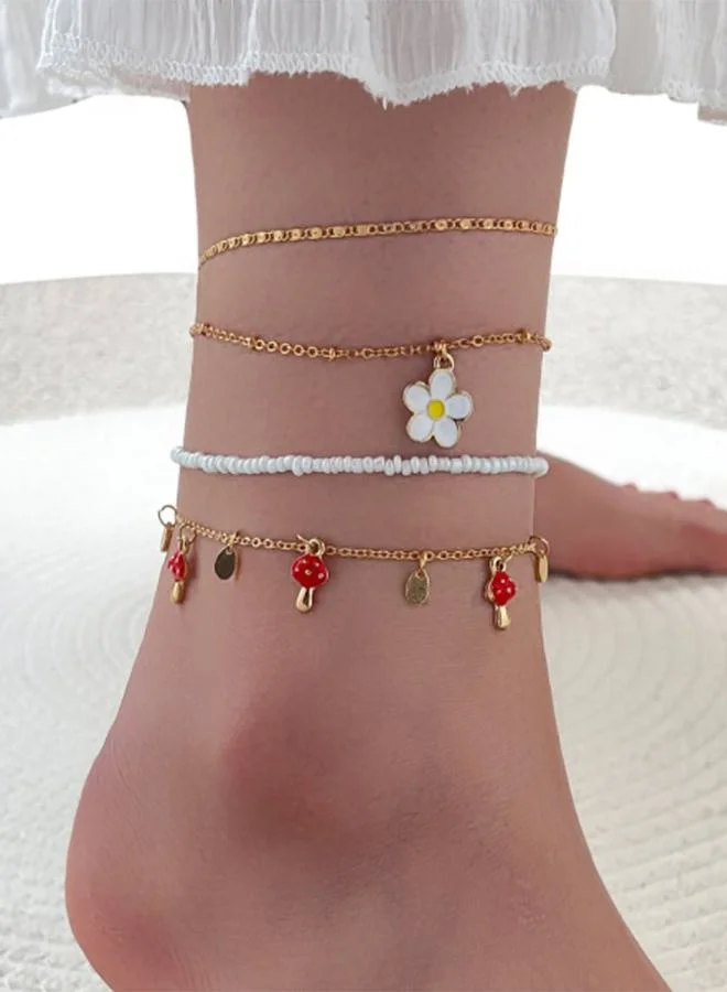 Styli Set of 4 - Flower Drop Assorted Anklet