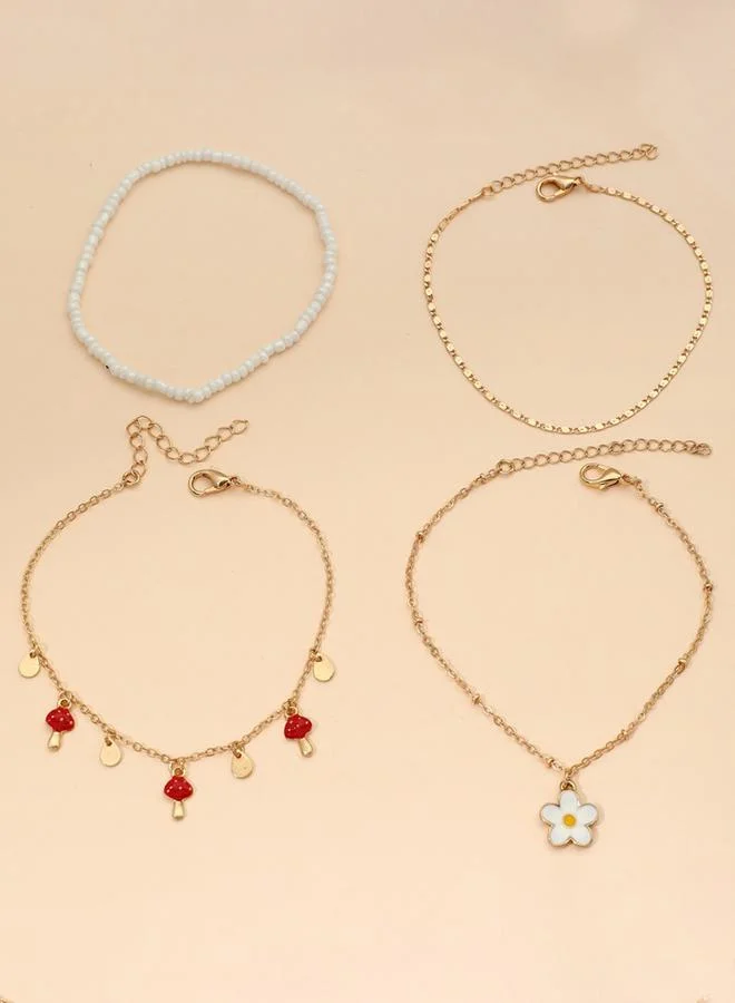 Styli Set of 4 - Flower Drop Assorted Anklet