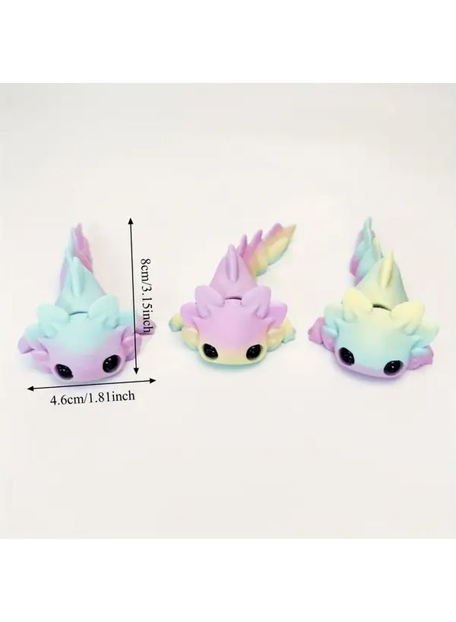 Red And Blue 3D Printed Axolotl Figurine Articulated Desktop Ornament - Image 2