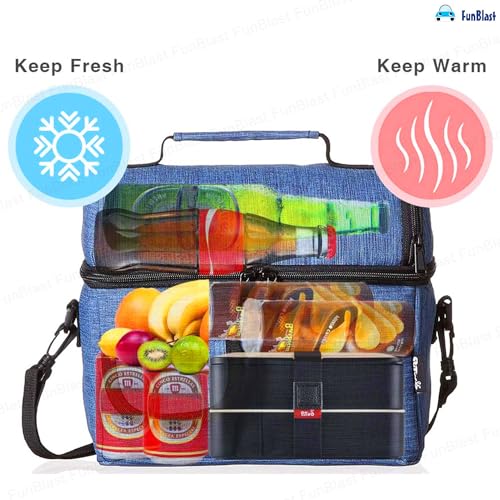 FunBlast Lunch Bag – Multi-Purpose Insulated Travel Lunch Bag for Office, Lunch Box Carrying Bag for Women/Men/Tiffin/Storage Bag for Lunch Box, Tiffin Bag (Grey-) - Image 4