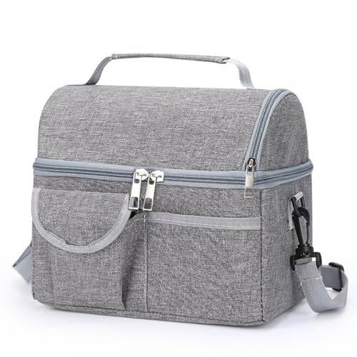 FunBlast Lunch Bag – Multi-Purpose Insulated Travel Lunch Bag for Office, Lunch Box Carrying Bag for Women/Men/Tiffin/Storage Bag for Lunch Box, Tiffin Bag (Grey-) - Image 1