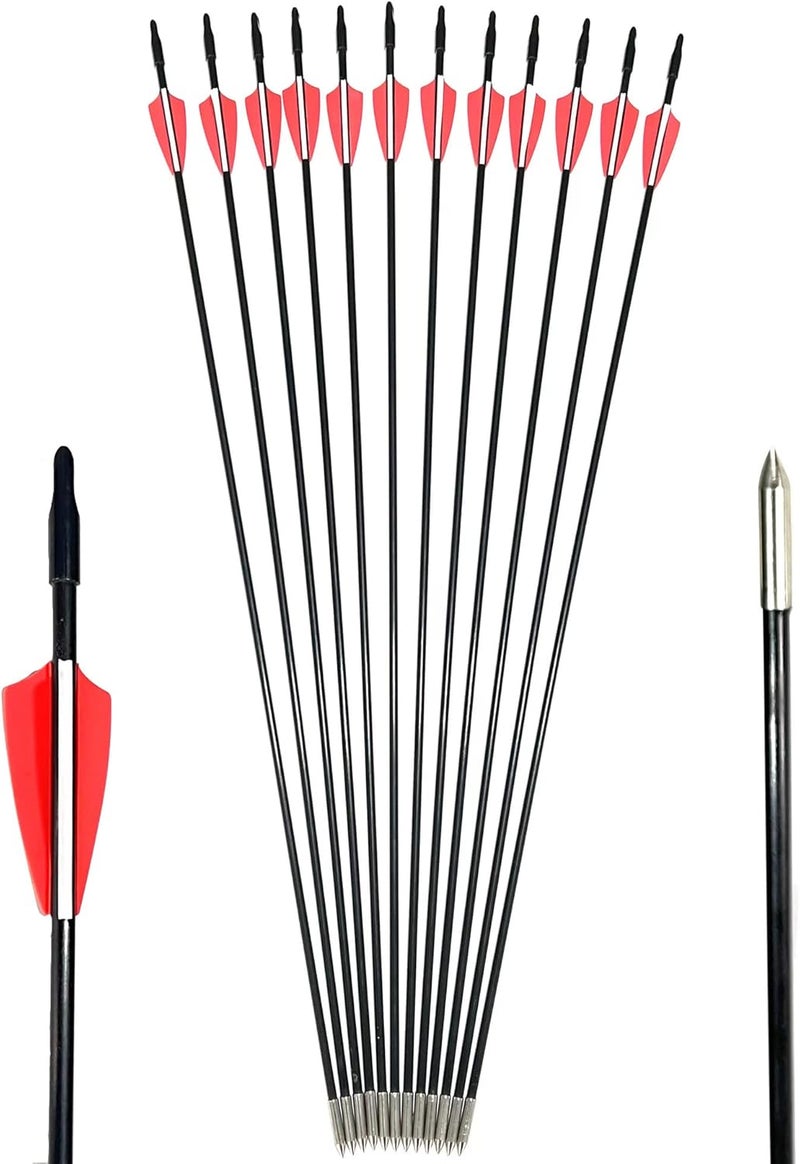 gpp Archery Beginner's First Arrows (30" Fiberglass Target Archery Arrows) - 12 Pack - Image 1