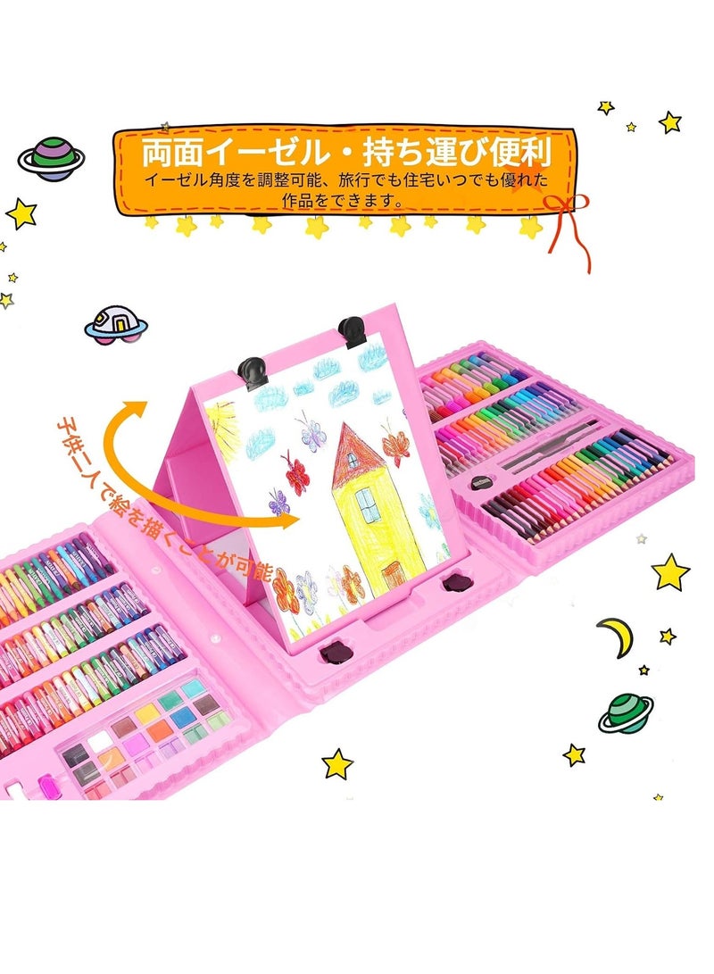 LIMOS 208 PCS Art Supplies, Drawing Art Kit for Kids Girls Boys Teens Artist, Art Set Case with Trifold Easel, Includes Oil Pastels, Crayons, Colored Pencils, Coloring Book, Scissors, Origami Paper 40 Sheets - Image 4