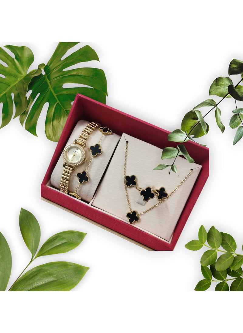 Rivoly Elegant women's stainless steel set consisting of a waterproof watch with a set of bracelets, rings, necklaces, and earrings  - Image 5