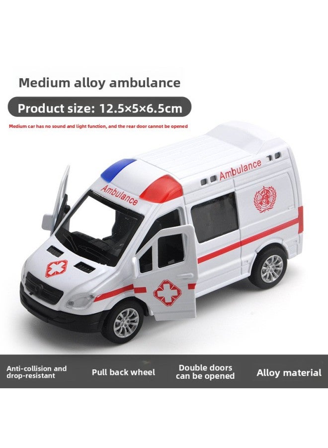 Children's Toy Van Alloy Ambulance Fire Special Police Car Model Boy Back To A Generation Of Postage 