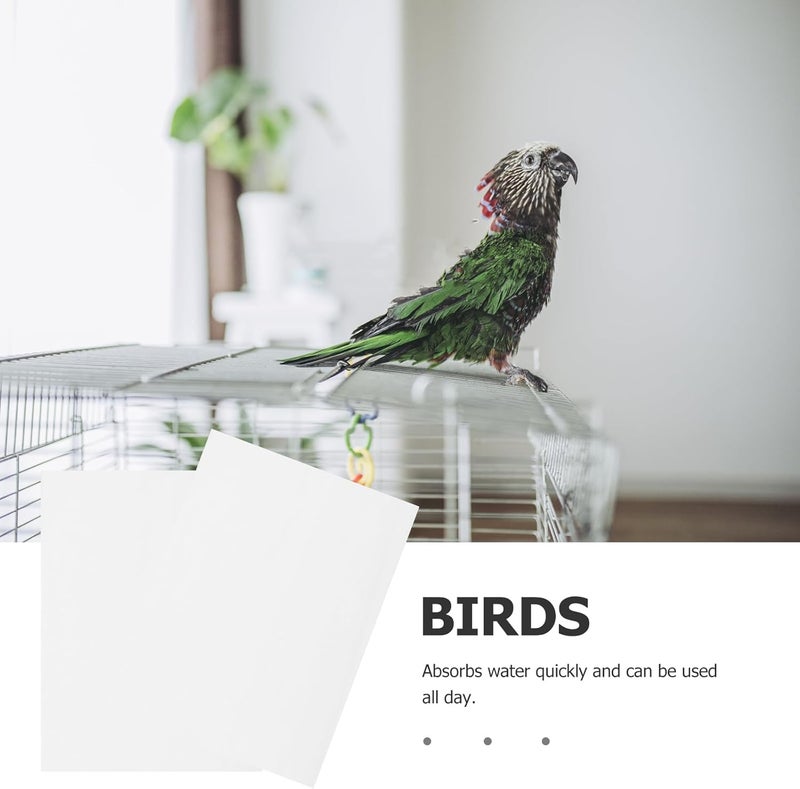 Hemobllo Bird Cage Liner Papers : 100Pcs Disposable Bird Cage Liner Precut Absorbent Parrot Cage Liners for Pet Bird, 44X31CM - Image 4