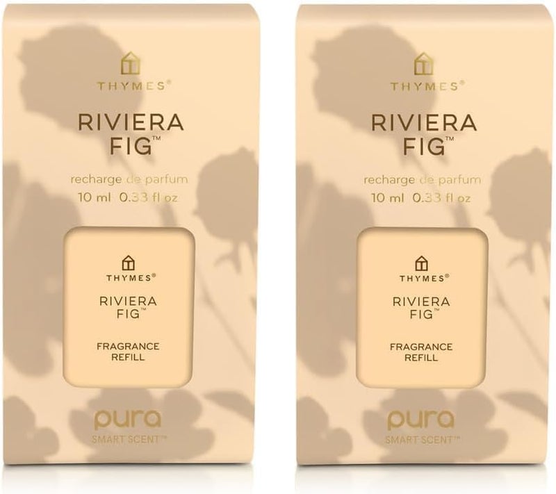 Thymes Pura Diffuser Refills  Bundle of 2 Pura Refills  for Use in Scent Diffusers for Home  Home Fragrance Products  Scented with Blood Orange Peach  Fig Riviera Fig Pack of 2