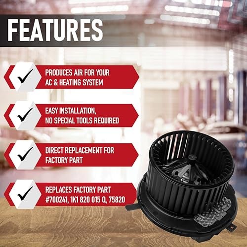 AA Ignition HVAC Blower Motor Replacement with Fan & Resistor - Compatible with Audi and Volkswagen - A3, A3 Quattro, TT, TT Quattro, TTS Quattro, CC, GTI, Golf, Golf R, Jetta - Replaces 700241, 1K1820015 - Image 2