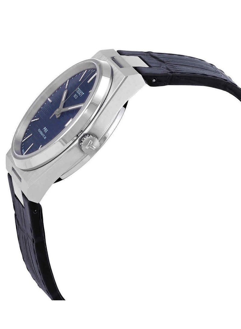 TISSOT Mens PRX Powermatic 80 316L Stainless Steel case Automatic Watch, Blue, Leather, 12 - Image 2