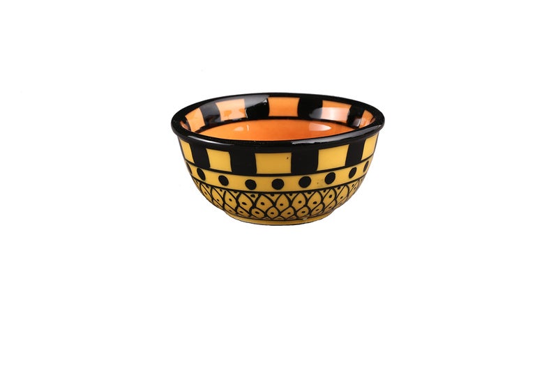Caffeine Ceramic Handmade Orange Glossy Color Bowl (Set of 4) - Image 3