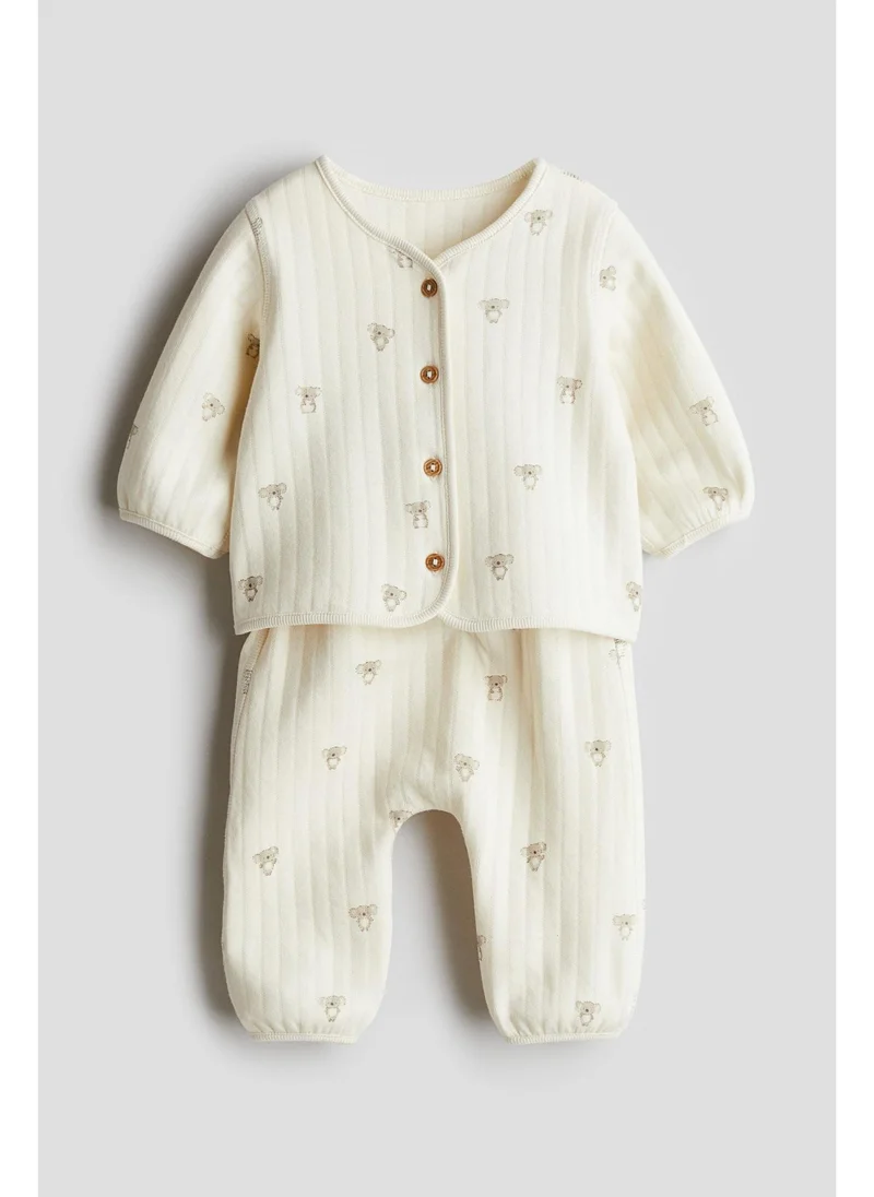 اتش اند ام 2-piece quilted jersey set