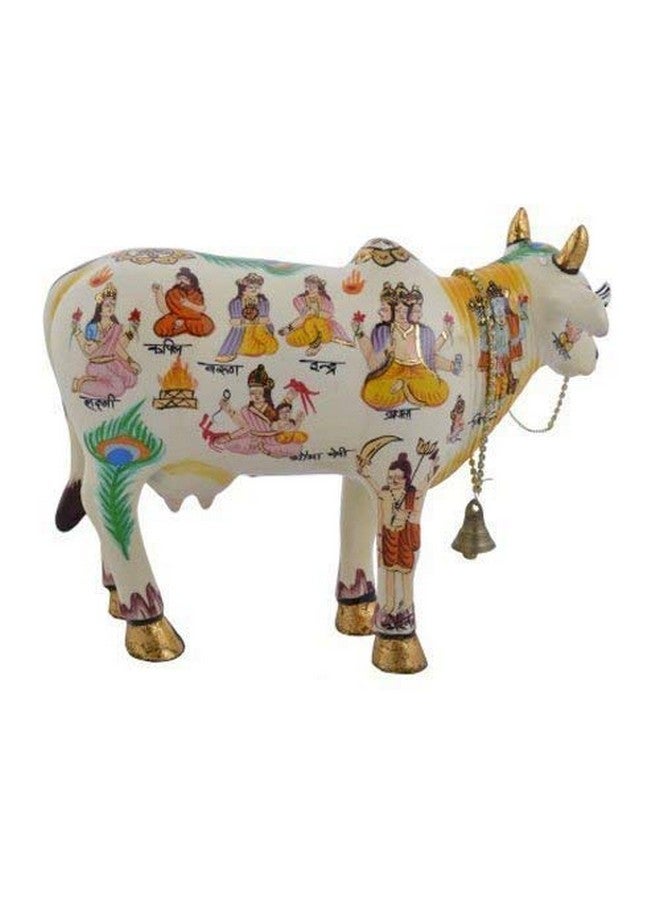 Achleshwar Handcrafted Polyresin Kamdhenu Cow Figurine with Calf for Full Filling Wishes of Human Being (Multicolour, 19cmx12cmx15cm);Ach320 - Image 2