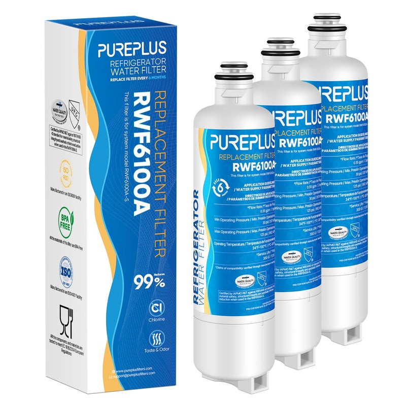 Pure Plus Pureplus Borplftr50 Replacement For Bosch 11025825 Ultra Clarity Pro Refrigerator Water Filter  Compatible With 12033030  12028325 11025825  Borplftr55  Wfc100Mf  B36Ct80Sns  B36Cl80Ens  3Pack - Image 1