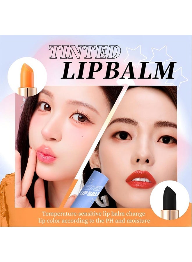 MAYCHEER Tinted Lip Balm, Long Lasting PH Color Changing Black & Orange Tinted Lip Balm, 24 Hour Waterproof Magic Lipstick for Women Girls,#03 - Image 3