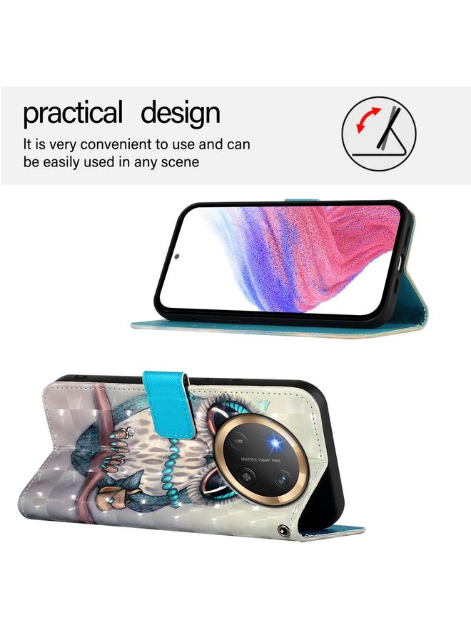 اس-توب جراب هاتف Honor X9c 5G بتصميم ثلاثي الأبعاد من الجلد مع قلاب أفقي - Image 3