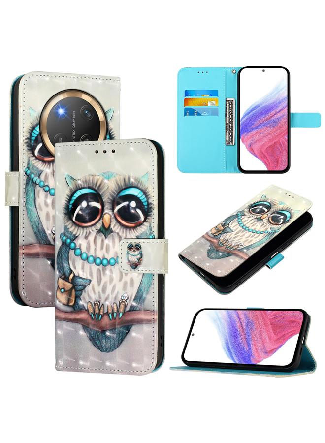 اس-توب جراب هاتف Honor X9c 5G بتصميم ثلاثي الأبعاد من الجلد مع قلاب أفقي - Image 1