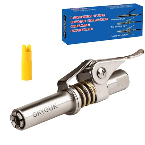 OKYOUK World's Smallest Grease Gun Coupler (Only 0.53 "),High Pressure Quick Release Grease Tips,Fit All 1/8" NPT Manual/Electric Grease Gun (Grease Gun Coupler) - Image 1