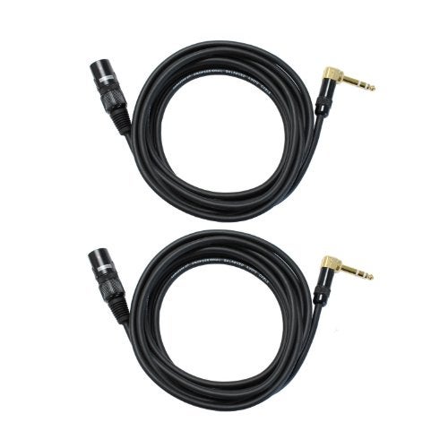 AUDIO 2000'S Audio2000's C14012P2 12 Ft 1/4" TRS Right Angle to XLR Male Cable (2 Pack) - Image 1