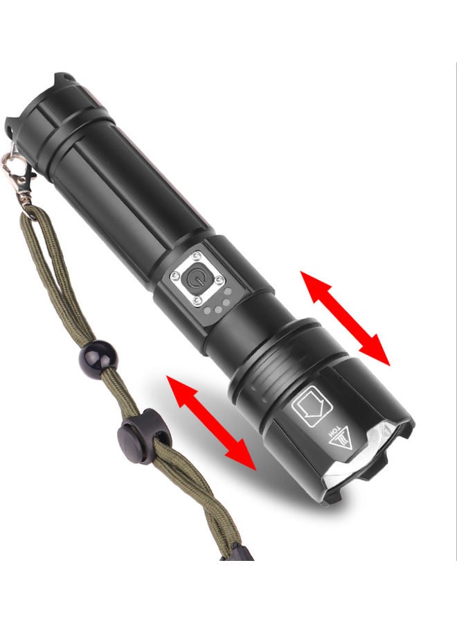 Power Display Strong Light Flashlight Black 16.2x4.3x3.2cm - Image 5