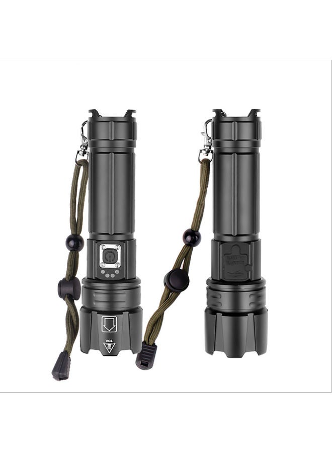 Power Display Strong Light Flashlight Black 16.2x4.3x3.2cm - Image 2