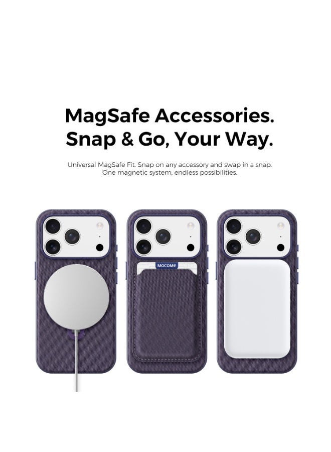 Tech Fabric 360° Rotating Ring Stand Magnetic Phone Case for iPhone 17 Pro Max / 17 Pro, Woven Drop-Proof Protective Cover - Image 5