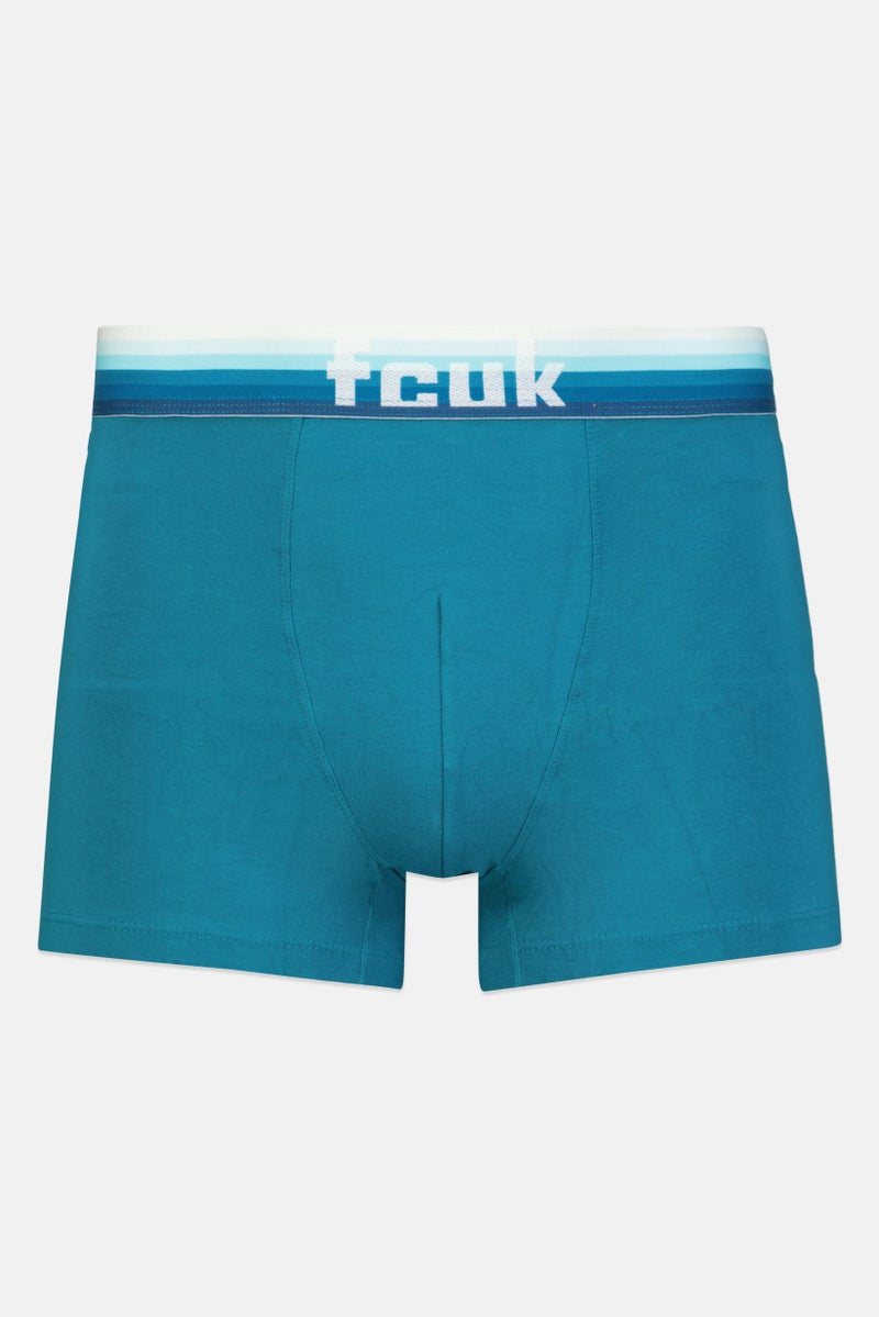 French Connection Men 1 Pack Brand logo Trunks, Teal  - Image 1