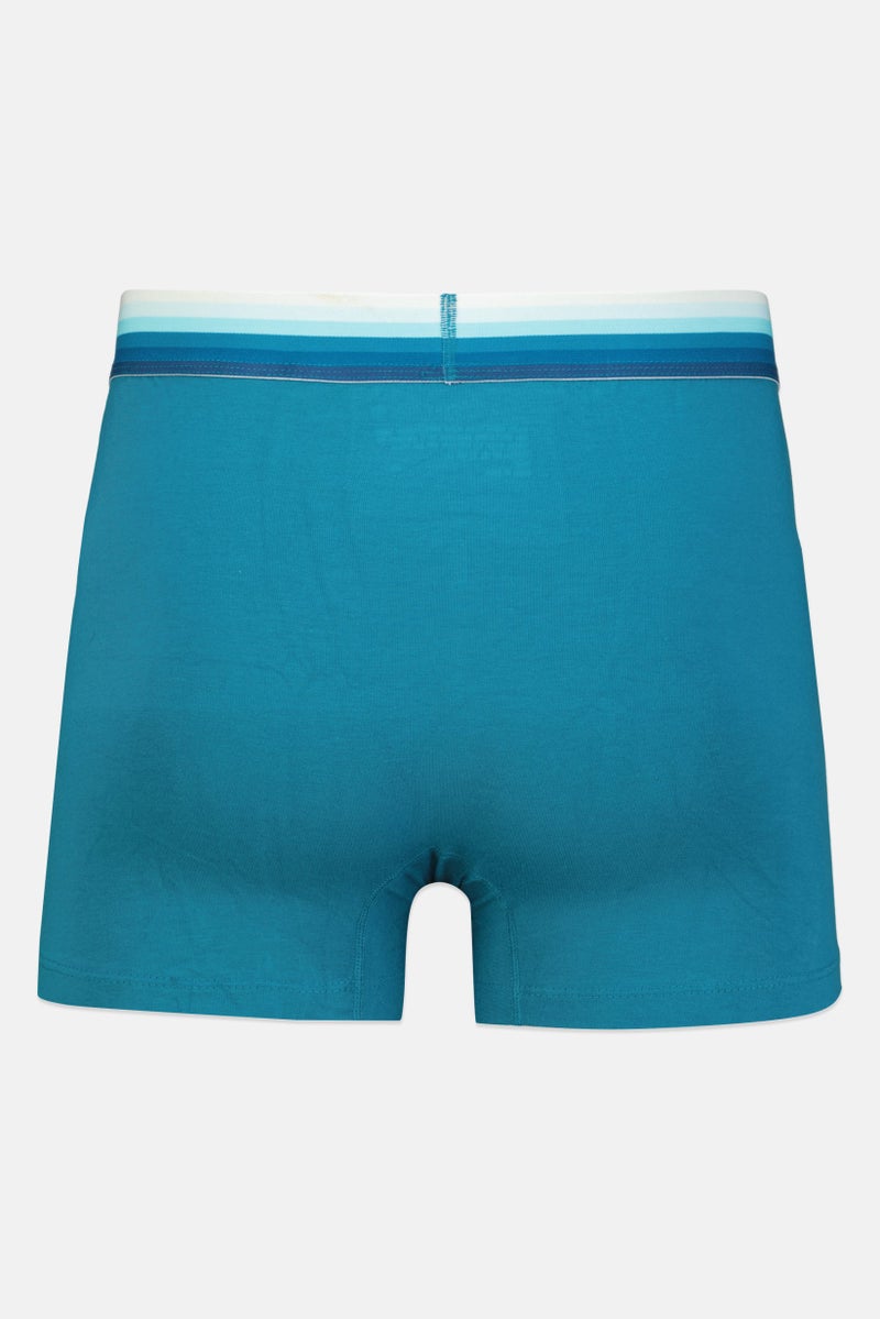 French Connection Men 1 Pack Brand logo Trunks, Teal  - Image 2