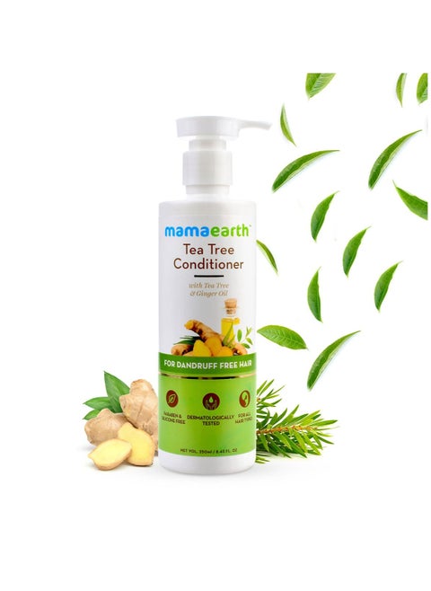 MAMAEARTH Tea Tree Conditioner For Dandruff Free Hair With Tea Tree & Ginger Oil, 250 Ml