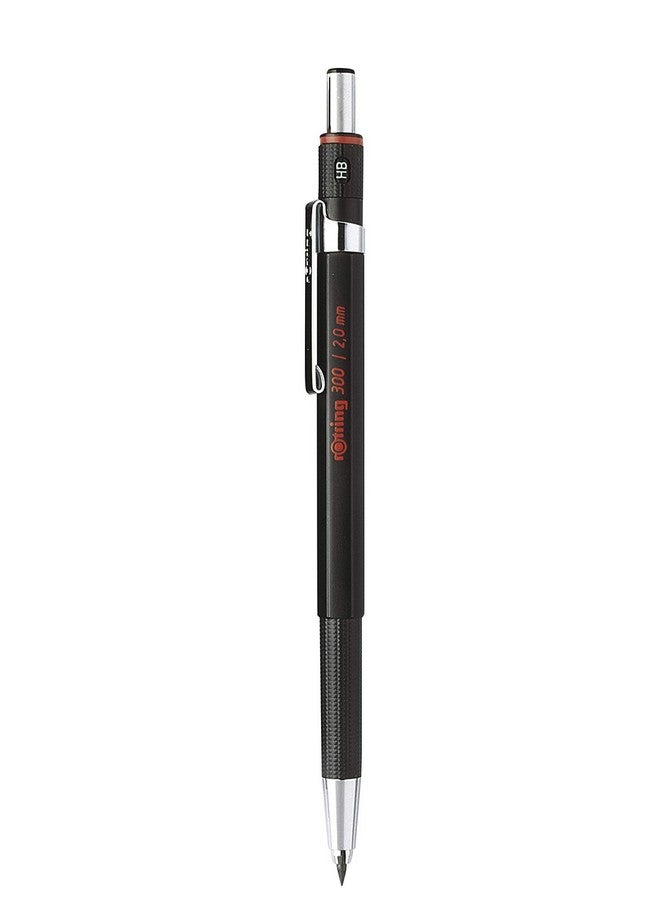 Rotring 300 Mechanical Pencil | 2.0 Mm | Refillable With Sharpener Under Cap | Black | 1Count  - Image 3