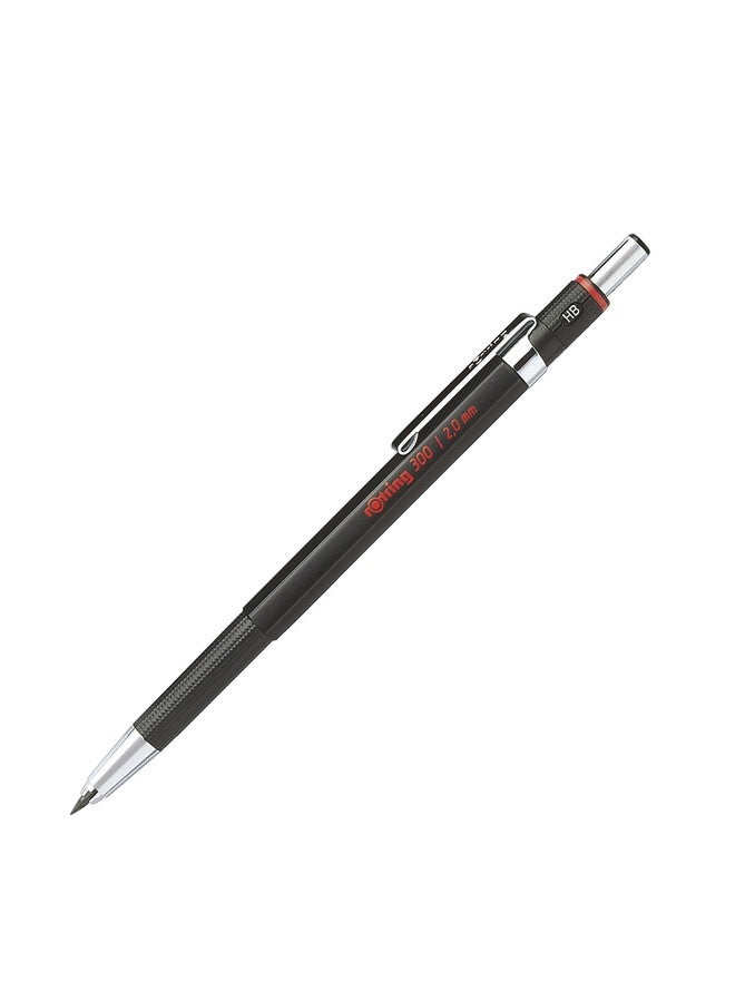 Rotring 300 Mechanical Pencil | 2.0 Mm | Refillable With Sharpener Under Cap | Black | 1Count  - Image 1