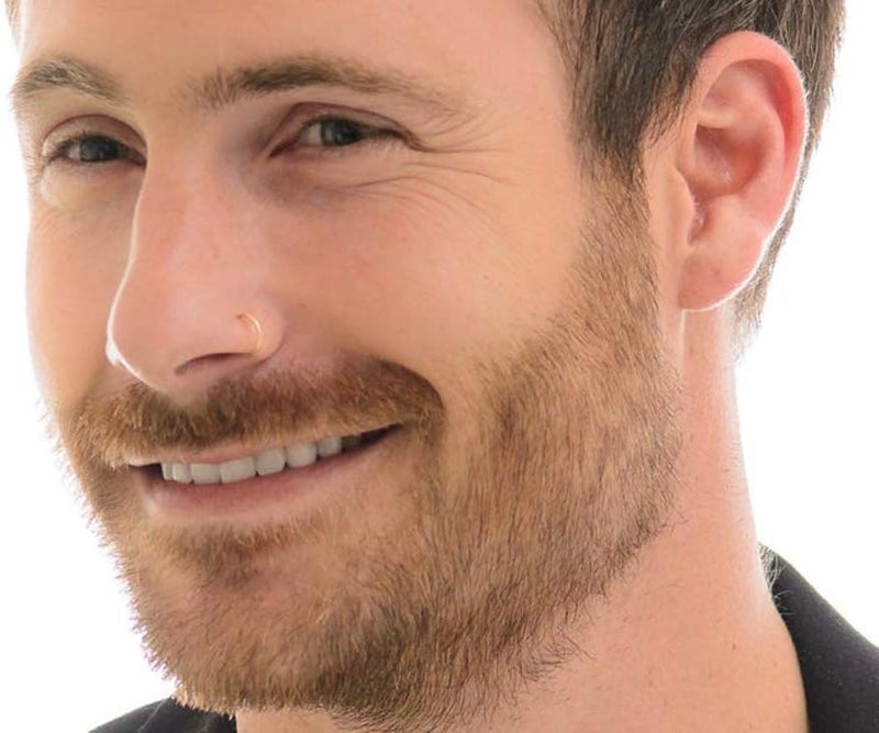 Earmark 20G 5Pcs Adjustable 8MM Fake Nose Rings Hoop in High Polished Surgical Steel | Diameter 8MM | Color Gold - Silver - Black - Rainbow - Image 5