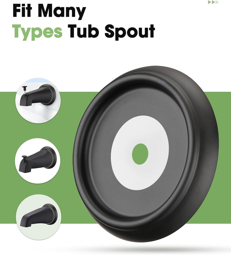 OrgCreator Tub Spout Cover Ring with Seal Back Hole Cover Fit 1/2" Copper Pipe, Thread Pipe, Prvent Leaking from Behind Tub Spout, 1-1/2 Inch ID and 3-5/8 Inch OD, Matte Black - Image 4
