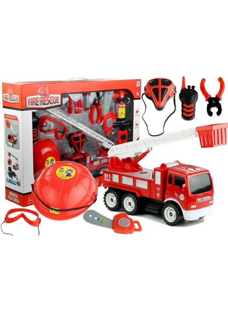 Rescue Center Fire Station Toy For Kids - 9 Pieces - Image 1