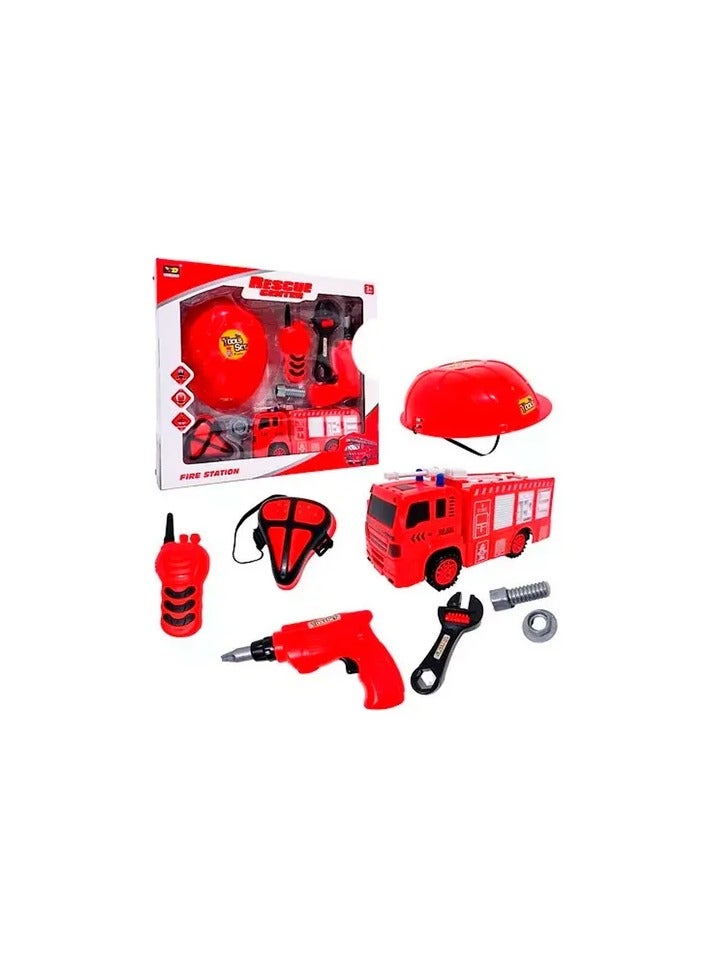 Rescue Center Fire Station Toy For Kids - 9 Pieces - Image 2